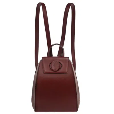 Pre-owned Cartier Happy Birthday Backpack Leather Burgundy Leather Backpack Bag ()