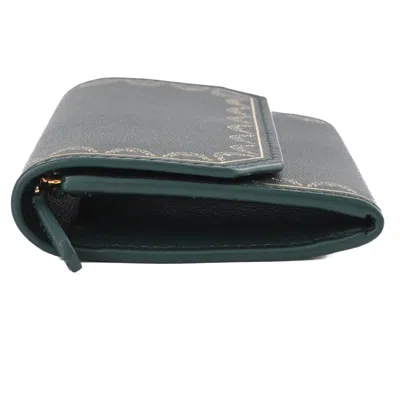 Pre-owned Cartier Green Leather Coin Purse/coin Case ()