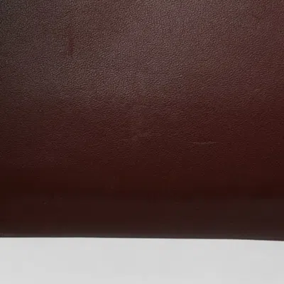 Pre-owned Cartier Must Bordeaux Leather Wallet (tri-fold) () In Burgundy