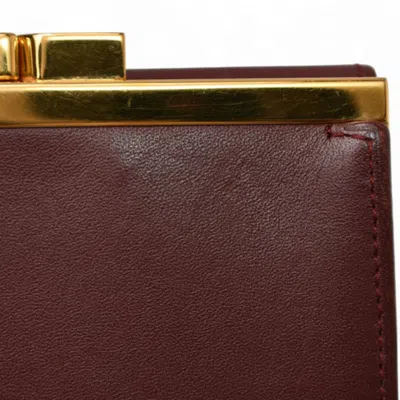 Pre-owned Cartier Must Bordeaux Leather Wallet (tri-fold) () In Burgundy