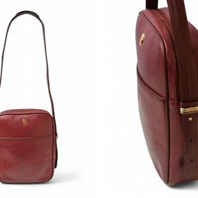 Pre-owned Cartier Must Bordeaux Shoulder Bag () In Burgundy
