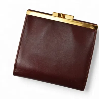 Pre-owned Cartier Must Bordeaux Wallet (tri-fold) () In Burgundy