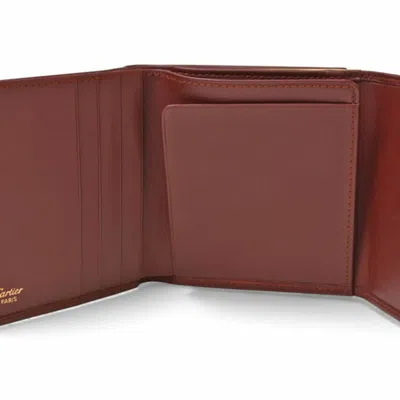 Pre-owned Cartier Must Bordeaux Wallet (tri-fold) () In Burgundy