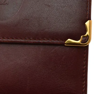 Pre-owned Cartier Must Bordeaux Wallet (tri-fold) () In Burgundy