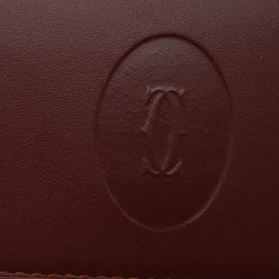 Pre-owned Cartier Must Bordeaux Wallet (tri-fold) () In Burgundy