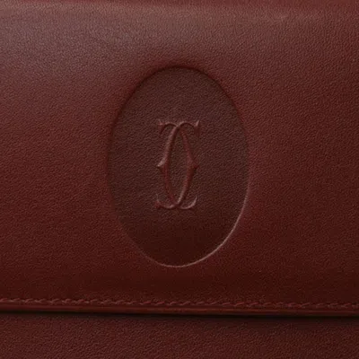 Pre-owned Cartier Must Bordeaux Wallet (tri-fold) () In Burgundy