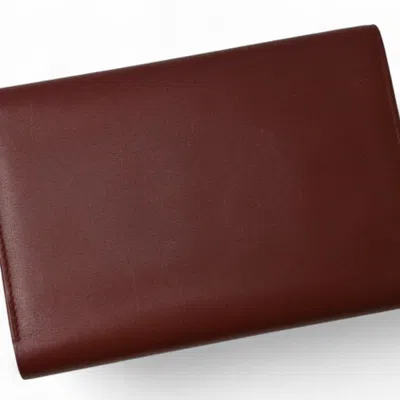 Pre-owned Cartier Must Bordeaux Wallet (tri-fold) () In Burgundy