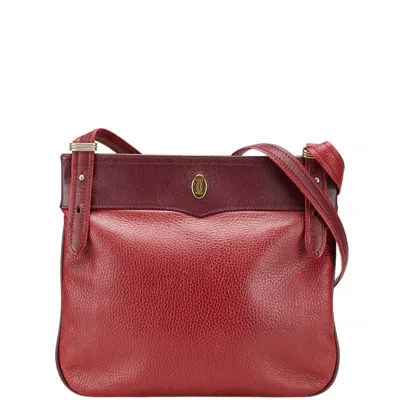 Pre-owned Cartier Red Color Leather Shoulder Bag ()