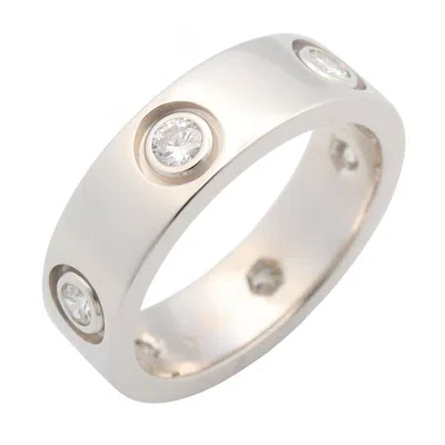 Pre-owned Cartier Silver Clear White Gold (18k) Band Ring ()