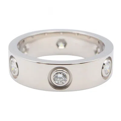 Pre-owned Cartier Silver Clear White Gold (18k) Band Ring ()