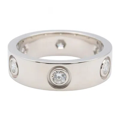 Pre-owned Cartier Silver Clear White Gold (18k) Band Ring ()
