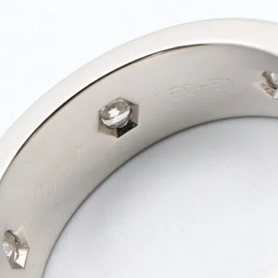 Pre-owned Cartier Silver Clear White Gold (18k) Band Ring ()