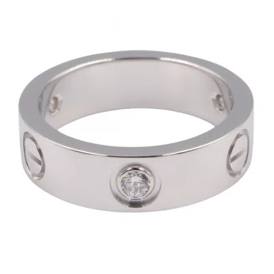 Pre-owned Cartier Silver Clear White Gold (18k) Band Ring ()
