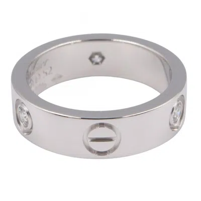 Pre-owned Cartier Silver Clear White Gold (18k) Band Ring ()