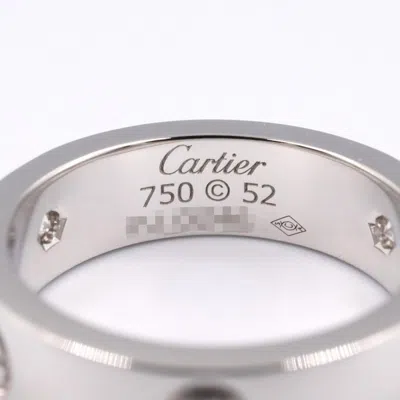Pre-owned Cartier Silver Clear White Gold (18k) Band Ring ()