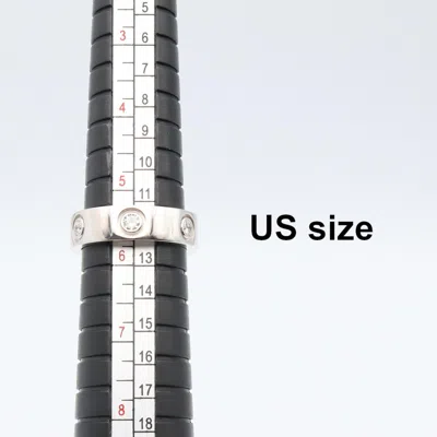 Pre-owned Cartier Silver Clear White Gold (18k) Band Ring ()