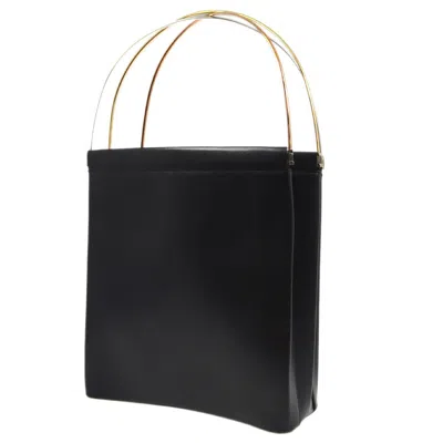 Pre-owned Cartier Trinity Hand Bag Leather Black Leather Handbag ()