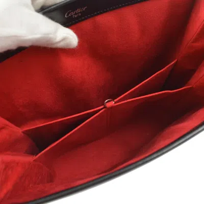 Pre-owned Cartier Trinity Hand Bag Leather Black Leather Handbag ()