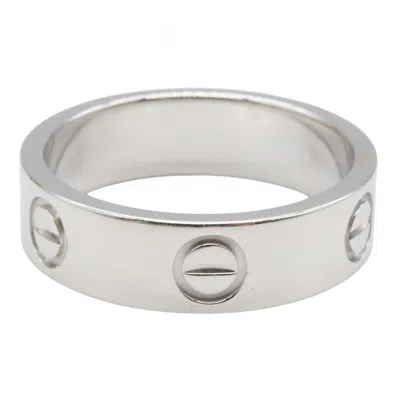Pre-owned Cartier White Gold Silver Band Ring ()