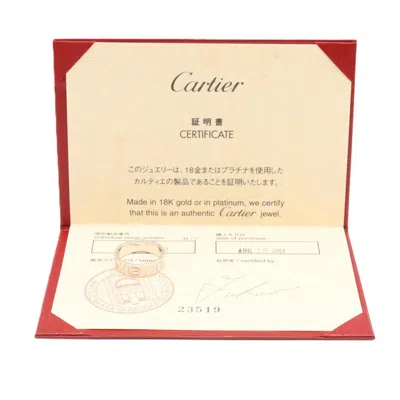 Pre-owned Cartier White Gold Silver Band Ring ()