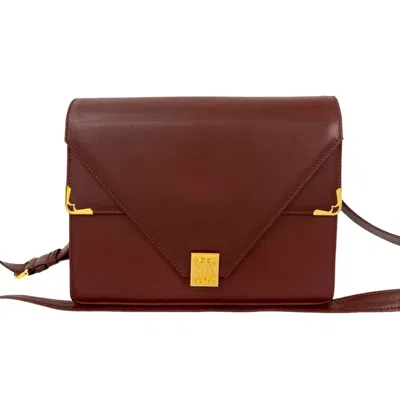 Pre-owned Cartier Wine Red Leather Pochette Shoulder Bag () In Burgundy