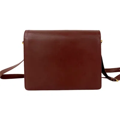 Pre-owned Cartier Wine Red Leather Pochette Shoulder Bag () In Burgundy