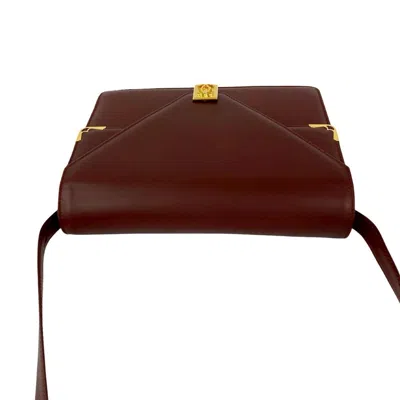 Pre-owned Cartier Wine Red Leather Pochette Shoulder Bag () In Burgundy
