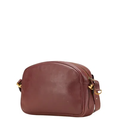 Pre-owned Cartier Wine Red Leather Shoulder Bag () In Burgundy