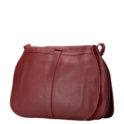 Pre-owned Cartier Wine Red Leather Shoulder Bag () In Burgundy
