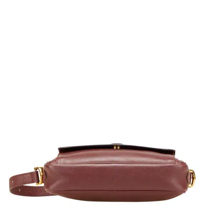 Pre-owned Cartier Wine Red Leather Shoulder Bag () In Burgundy