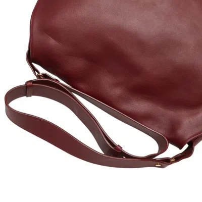Pre-owned Cartier Wine Red Leather Shoulder Bag () In Burgundy