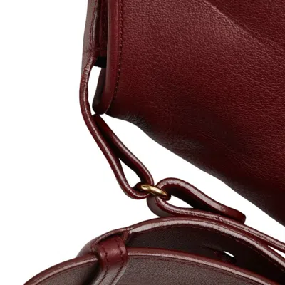 Pre-owned Cartier Wine Red Leather Shoulder Bag () In Burgundy