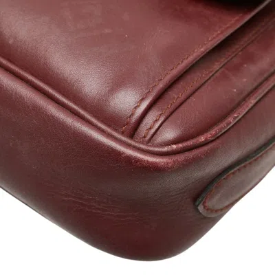 Pre-owned Cartier Wine Red Leather Shoulder Bag () In Burgundy