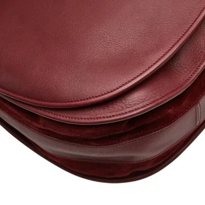 Pre-owned Cartier Wine Red Leather Shoulder Bag () In Burgundy