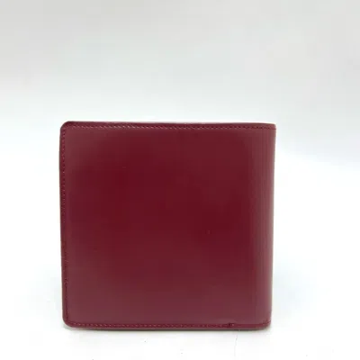 Pre-owned Cartier Wine Red Leather Wallet (bi-fold) () In Burgundy