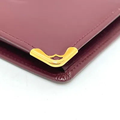 Pre-owned Cartier Wine Red Leather Wallet (bi-fold) () In Burgundy