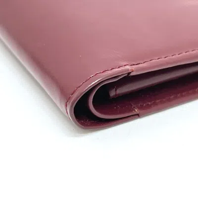 Pre-owned Cartier Wine Red Leather Wallet (bi-fold) () In Burgundy