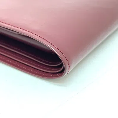 Pre-owned Cartier Wine Red Leather Wallet (bi-fold) () In Burgundy