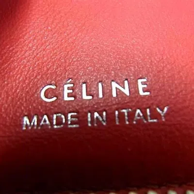 Pre-owned Celine Beige Red Color Leather Wallet (bi-fold) () In Multi