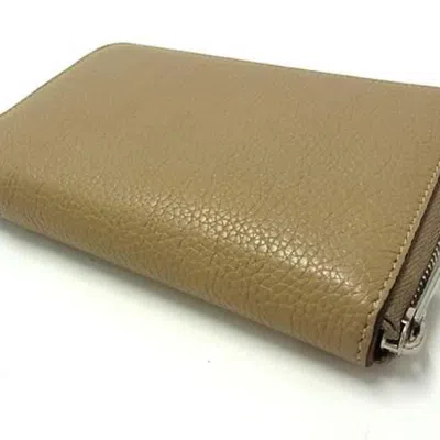 Pre-owned Celine Beige Red Color Leather Wallet (bi-fold) () In Multi