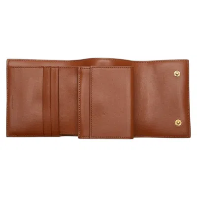 Pre-owned Celine Black Brown Pvc Leather Wallet (tri-fold) () In Multi