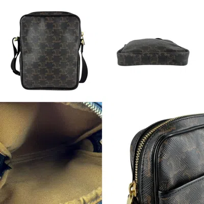 Pre-owned Celine Black Brown Pvc Messenger Bag Shoulder Bag () In Multi