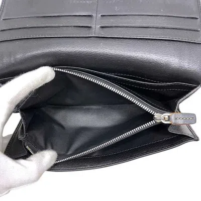 Pre-owned Celine Black Canvas Leather Long Wallet (bi-fold) ()