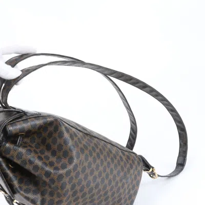 Pre-owned Celine Black Leather Coated Canvas Backpack ()