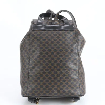 Pre-owned Celine Black Leather Coated Canvas Backpack ()
