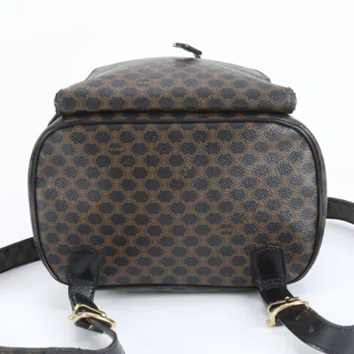 Pre-owned Celine Black Leather Coated Canvas Backpack ()