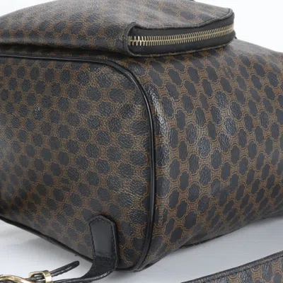 Pre-owned Celine Black Leather Coated Canvas Backpack ()