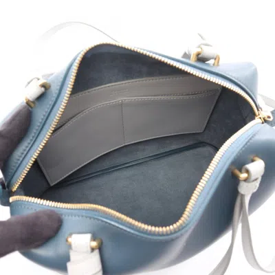 Pre-owned Celine Blue Gray Leather Shoulder Bag () In Multi