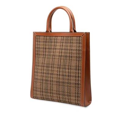Pre-owned Celine Brown Canvas Leather Shoulder Bag Tote Bag ()