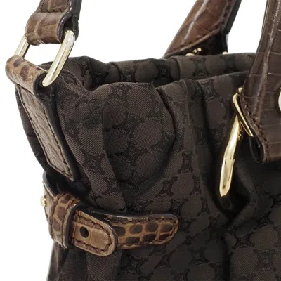 Pre-owned Celine Brown Canvas Leather Shoulder Bag Tote Bag ()